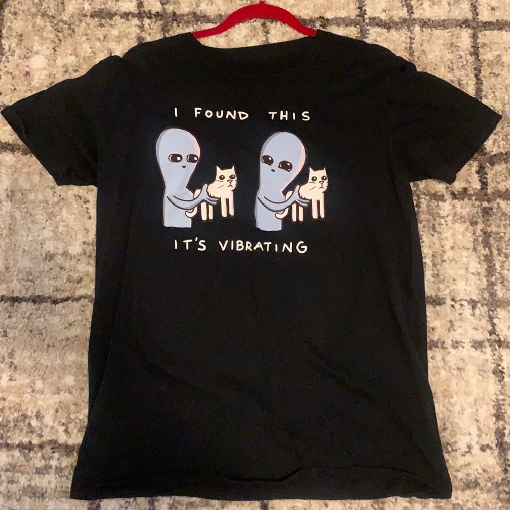 Cat and Alien black T-shirt